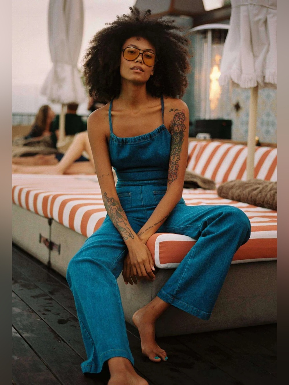 Denim Backless Jumpsuit